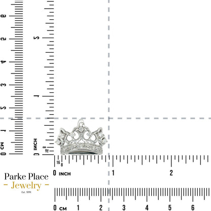 10k White Gold 1/4ctw Diamond Crown Pendant 2.2g