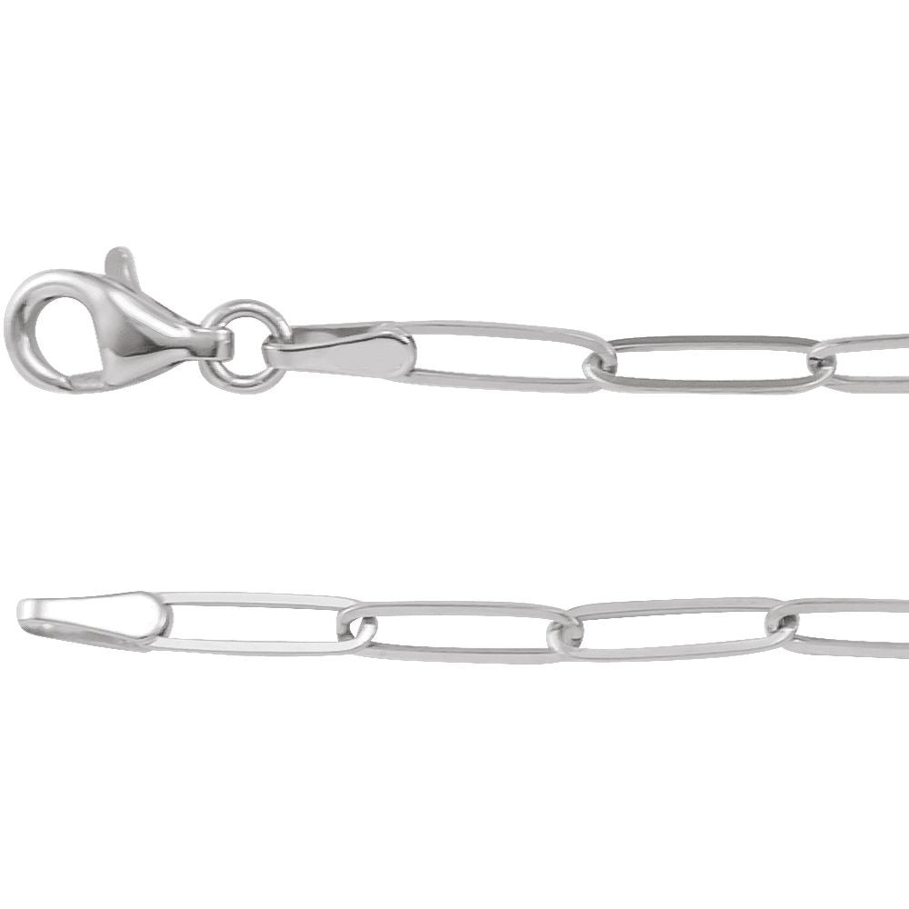 Sterling Silver 2.6 mm Paperclip-Style 20" Chain