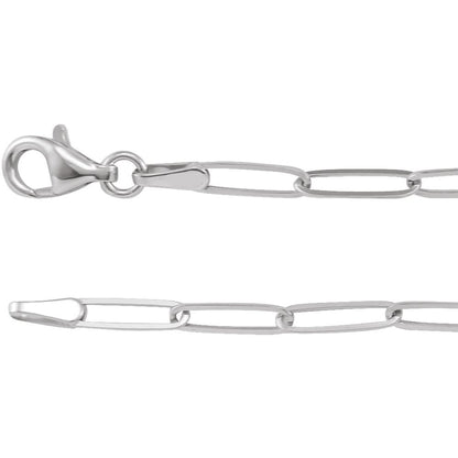 Sterling Silver 2.6 mm Paperclip-Style 20" Chain