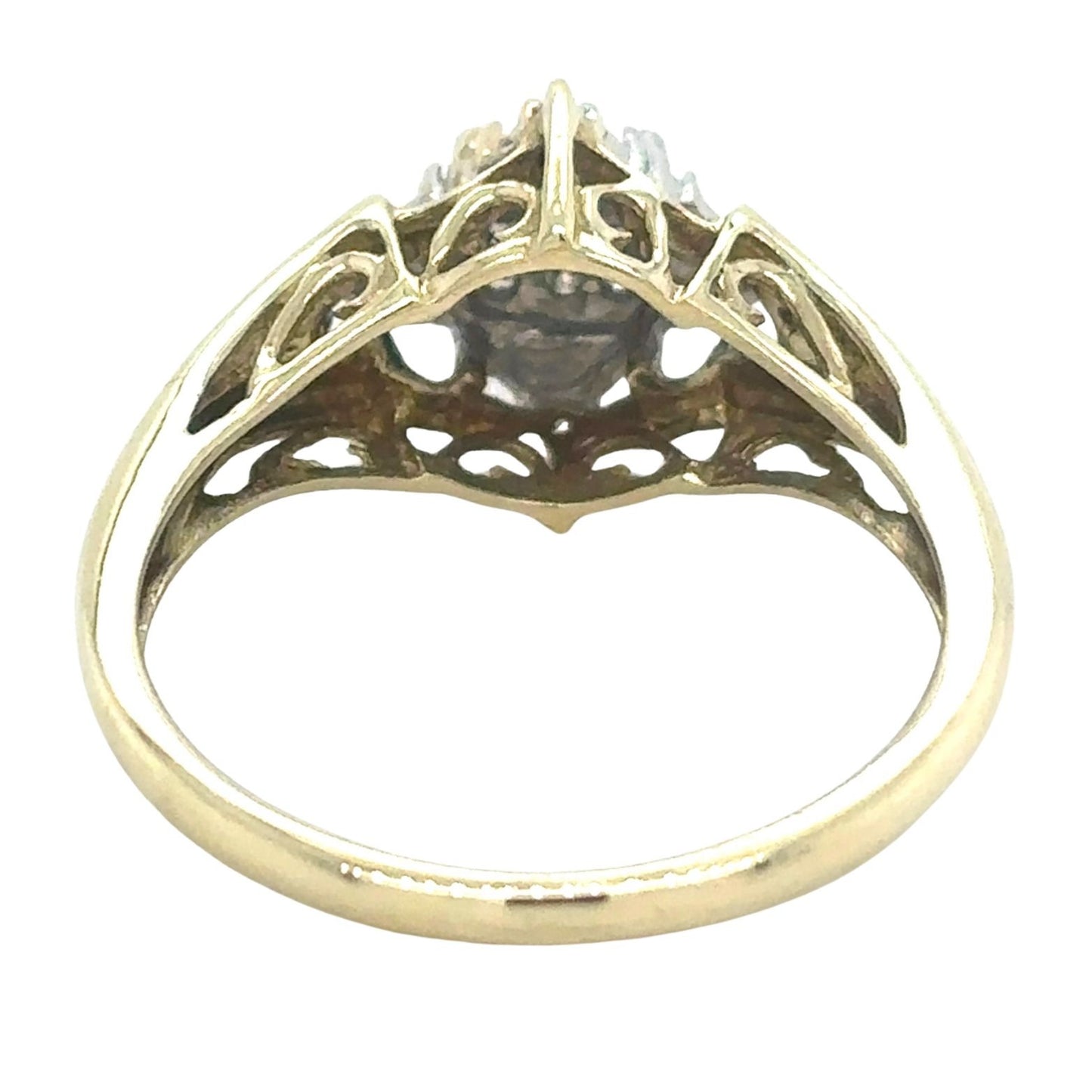 1/4ctw Diamond Cluster 10k Yellow Gold Size 7.25 Ring 2.3g