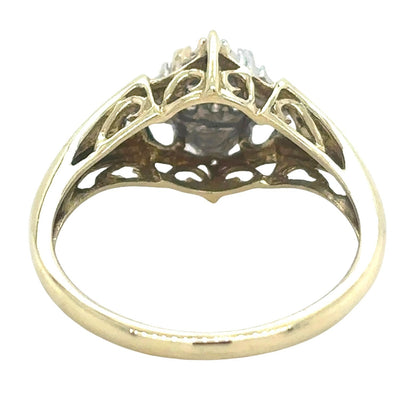 1/4ctw Diamond Cluster 10k Yellow Gold Size 7.25 Ring 2.3g