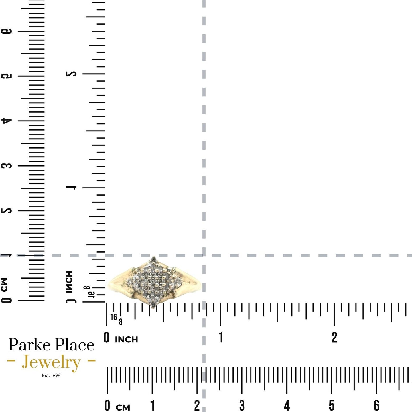 1/4ctw Diamond Cluster 10k Yellow Gold Size 7.25 Ring 2.3g
