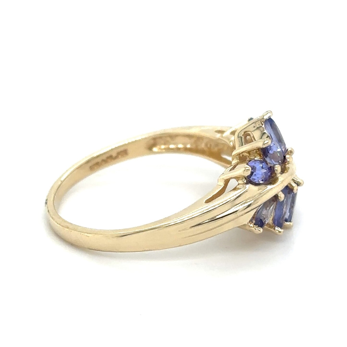Tanzanite Cluster 10k Yellow Gold Ring 2.8g Size 7