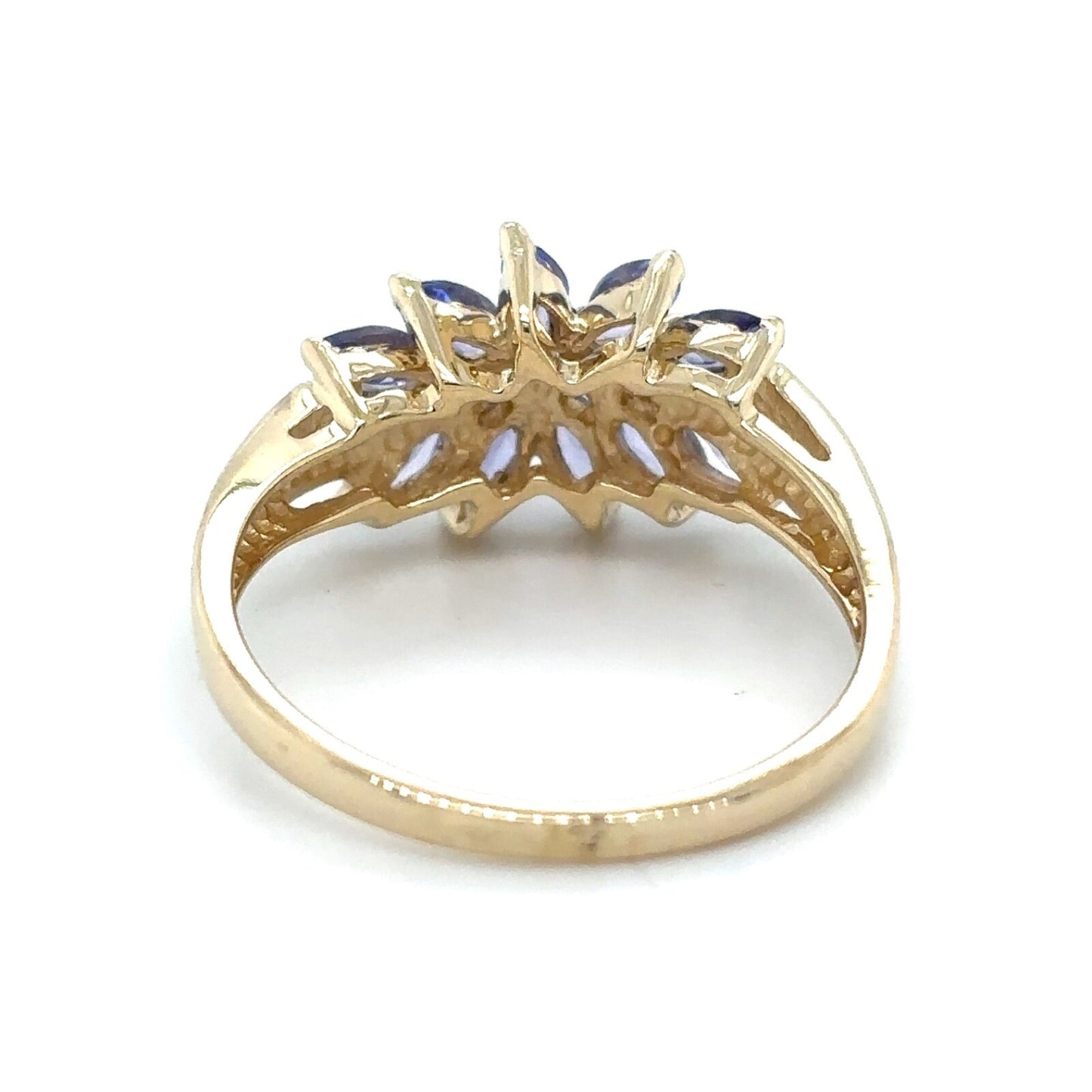 Tanzanite Cluster 10k Yellow Gold Ring 2.8g Size 7