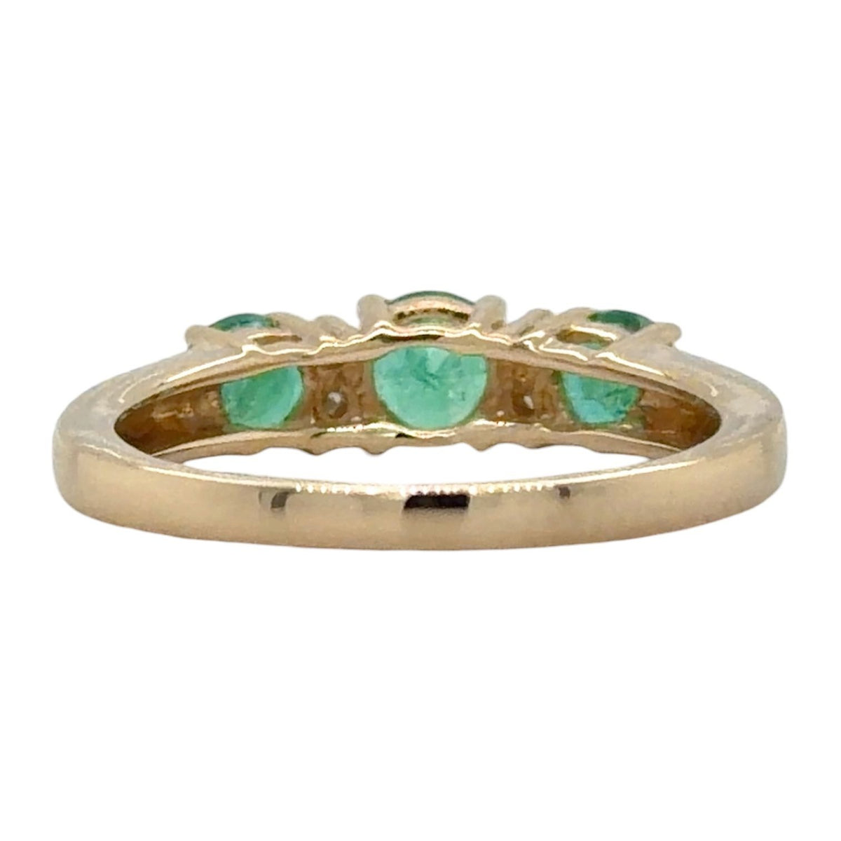 Emerald & Diamond 14k Yellow Gold Ring 3g Size 7