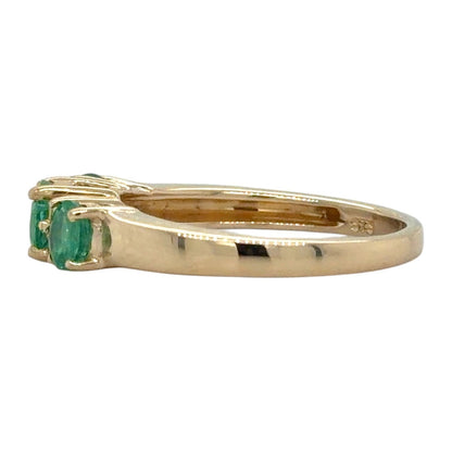 Emerald & Diamond 14k Yellow Gold Ring 3g Size 7
