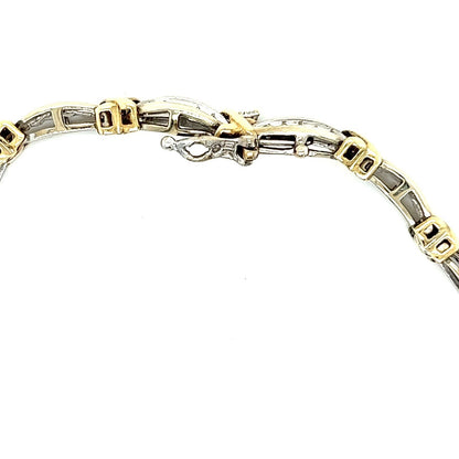 10k Two-Tone Gold Diamond Bracelet 7.25" Long 3/4ct Total Weight 12.6g