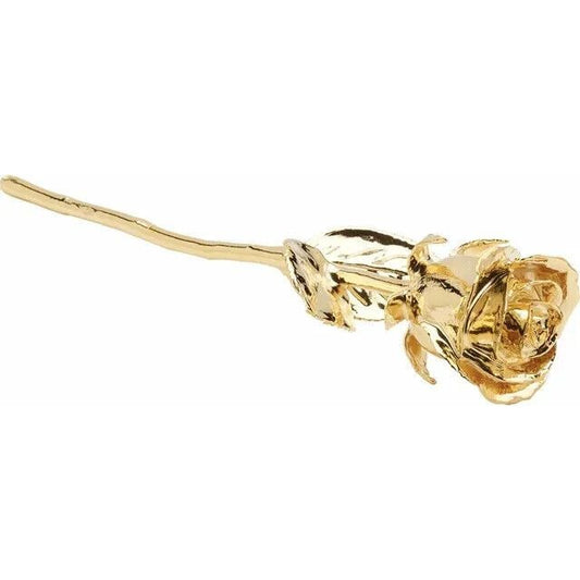 Real Semi Opened Lacquered 24K Gold Plated Rose