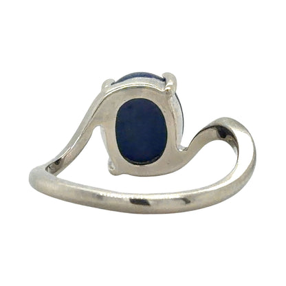 Star Sapphire Solitaire 14k White Gold Ring 3.6g Size 6.5