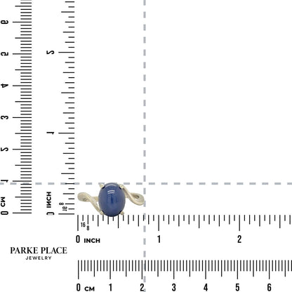 Star Sapphire Solitaire 14k White Gold Ring 3.6g Size 6.5