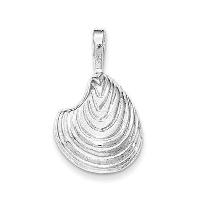 Sterling Silver Polished Shell Chain Slide Pendant 925