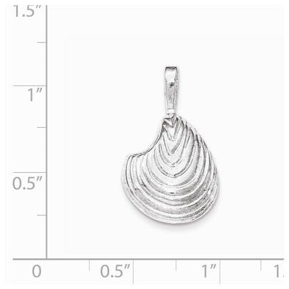 Sterling Silver Polished Shell Chain Slide Pendant 925