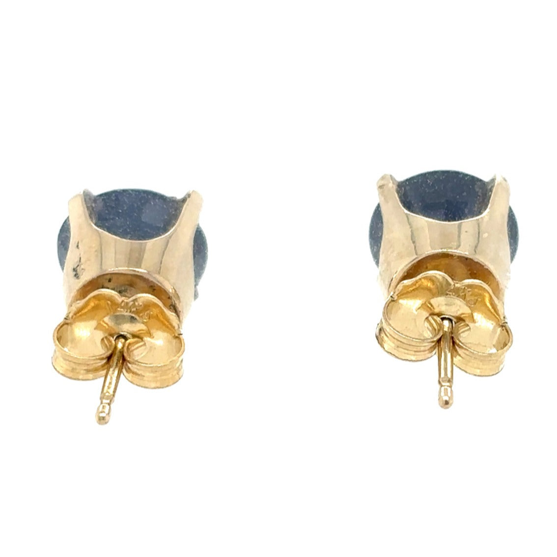 14k Yellow Gold Sapphire Solitaire Earrings 2.6g