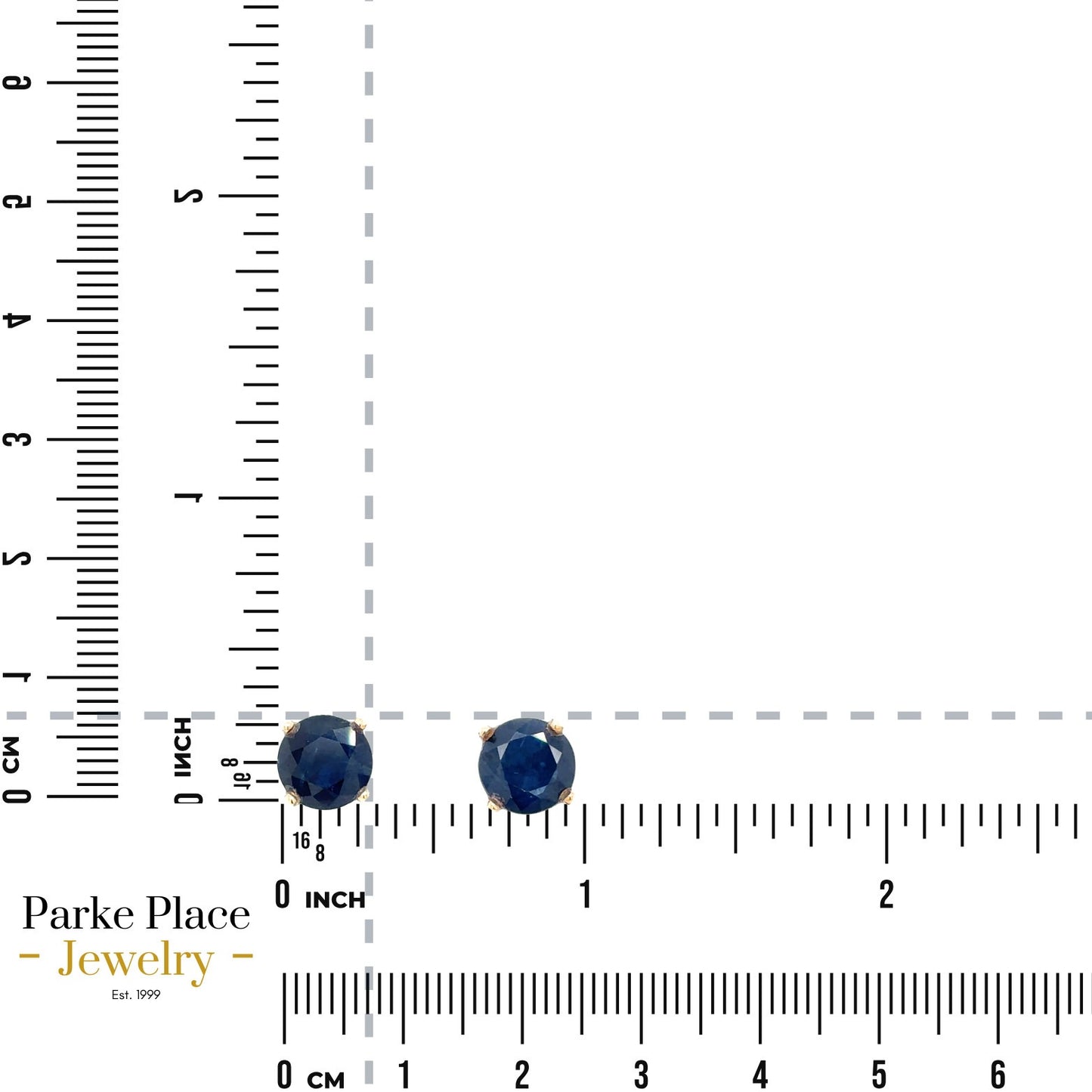 14k Yellow Gold Sapphire Solitaire Earrings 2.6g