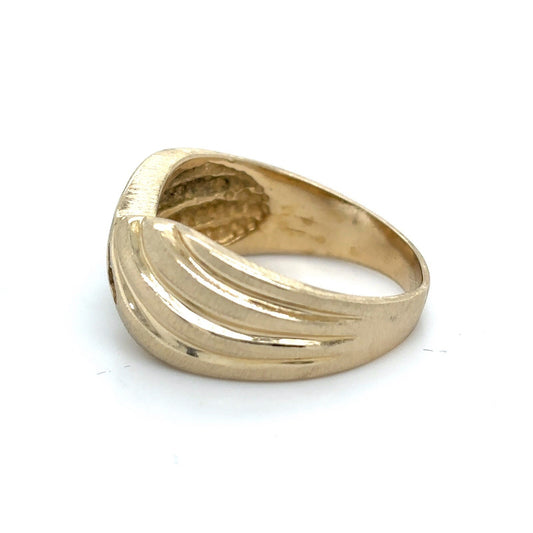 1/20ct Diamond 14K Yellow Gold Band Ring 4.8g Size 7.5