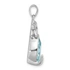 Sterling Silver Blue Crystal Mermaid Pendant Necklace & Dangle Earrings