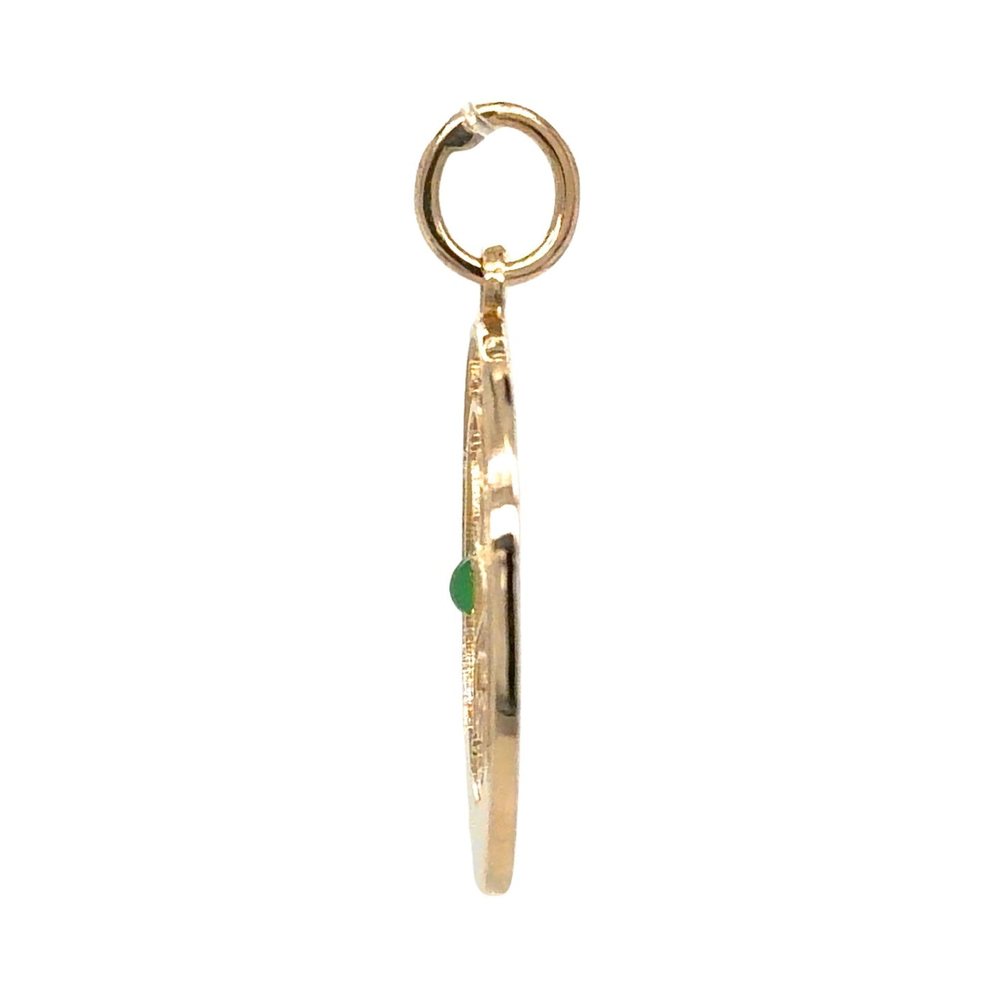 Emerald 14k Yellow Gold Cancer Zodiac Pendant 3.2g