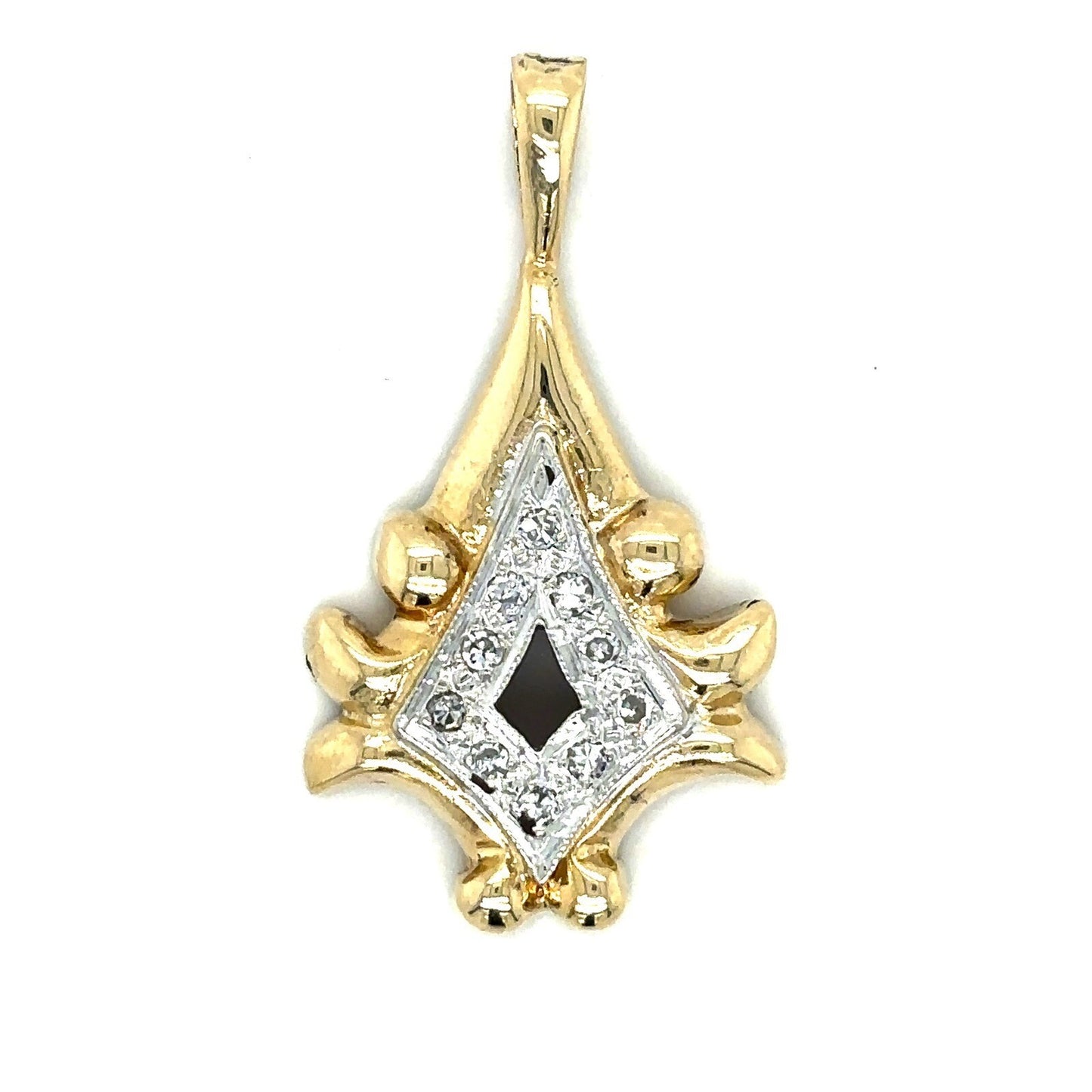 Vintage .10ct Diamond Pendant 14k Yellow Gold 4.1g