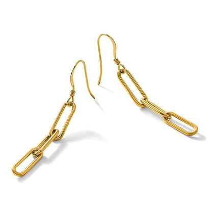 14/20 Gold-Filled Paperclip Link Dangle Earrings With Shepherd Hooks