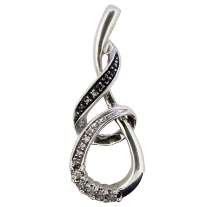 Diamond Accent Pendant Real Solid .925 Sterling Silver 2.8g