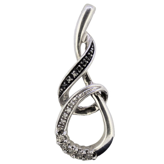 Diamond Accent Pendant Real Solid .925 Sterling Silver 2.8g