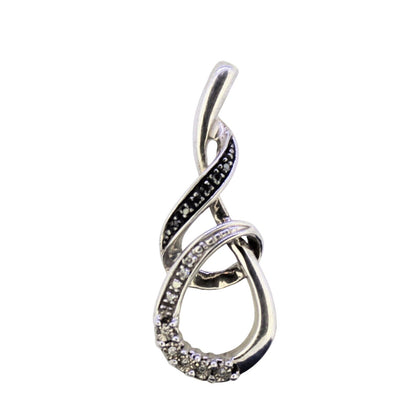Diamond Accent Pendant Real Solid .925 Sterling Silver 2.8g