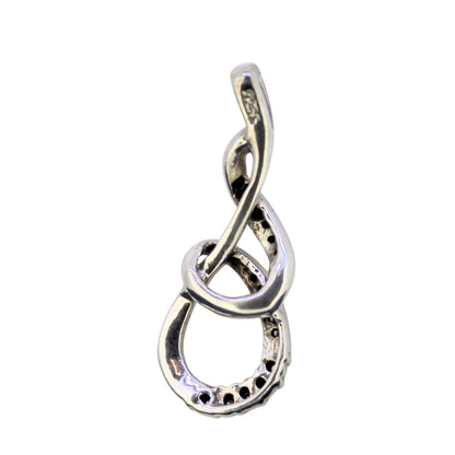 Diamond Accent Pendant Real Solid .925 Sterling Silver 2.8g
