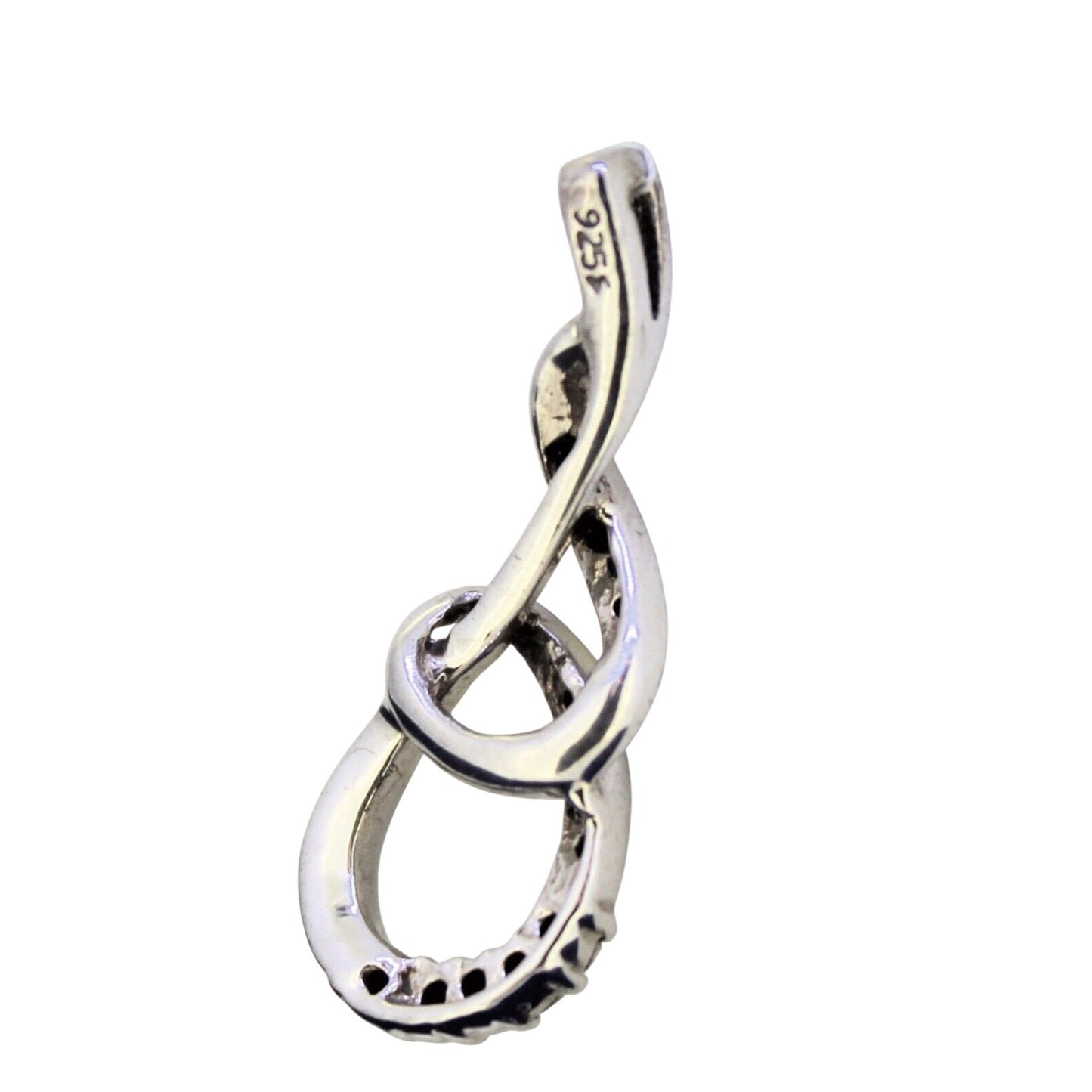 Diamond Accent Pendant Real Solid .925 Sterling Silver 2.8g