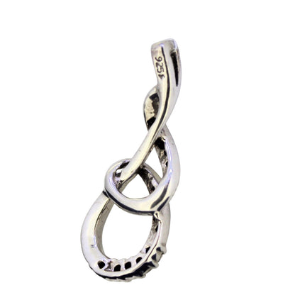 Diamond Accent Pendant Real Solid .925 Sterling Silver 2.8g