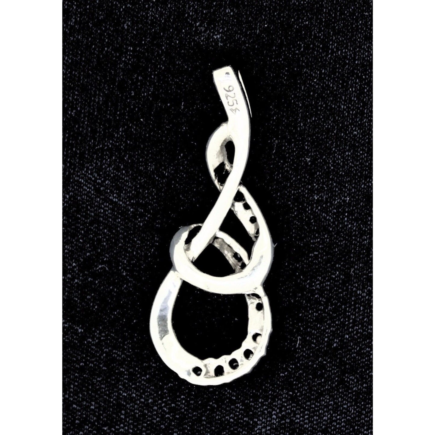 Diamond Accent Pendant Real Solid .925 Sterling Silver 2.8g