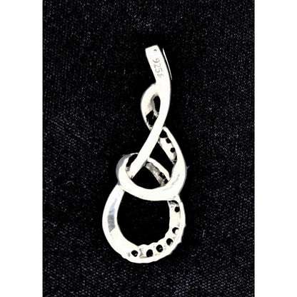 Diamond Accent Pendant Real Solid .925 Sterling Silver 2.8g