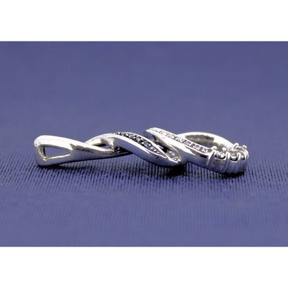 Diamond Accent Pendant Real Solid .925 Sterling Silver 2.8g