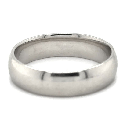 6.2mm Wedding Band Ring 14k White Gold 9.2g Size 12.25