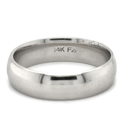 6.2mm Wedding Band Ring 14k White Gold 9.2g Size 12.25