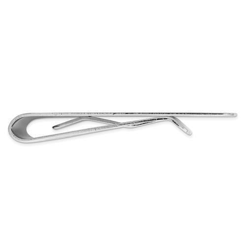 Rhodium-plated Kelly Waters Etched Diagonal Lines Money Clip