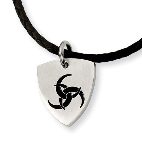 Stainless Steel Enameled Pendant Necklace 18in