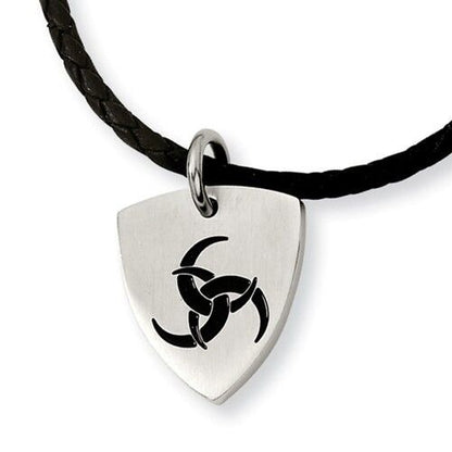 Stainless Steel Enameled Pendant Necklace 18in