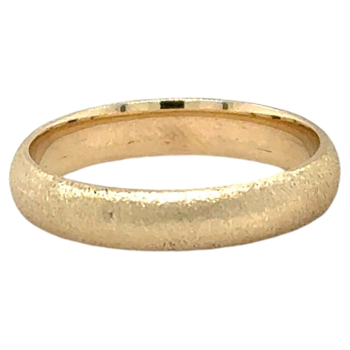 4mm 10k Yellow Gold Textured Wedding Band Ring 3.5g Size 8
