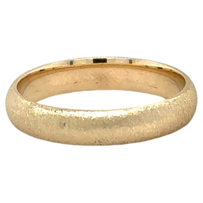 4mm 10k Yellow Gold Textured Wedding Band Ring 3.5g Size 8
