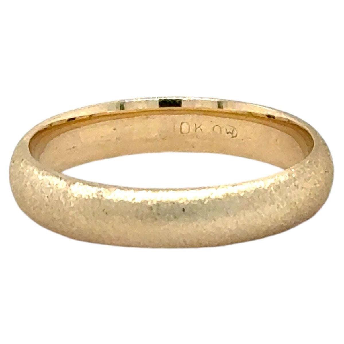 4mm 10k Yellow Gold Textured Wedding Band Ring 3.5g Size 8