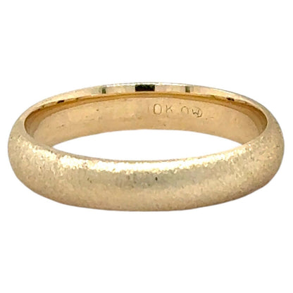 4mm 10k Yellow Gold Textured Wedding Band Ring 3.5g Size 8