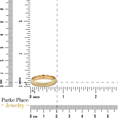 4mm 10k Yellow Gold Textured Wedding Band Ring 3.5g Size 8