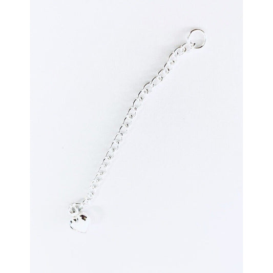 Necklace Extender 2 inch  925 Sterling Silver Puffed Heart Extension