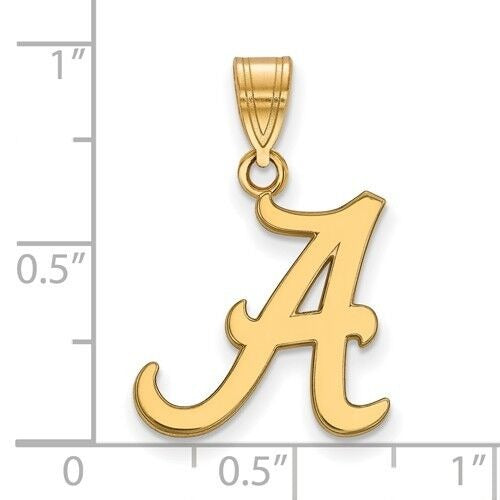 14K Yellow Gold University Of Alabama LogoArt Medium Pendant