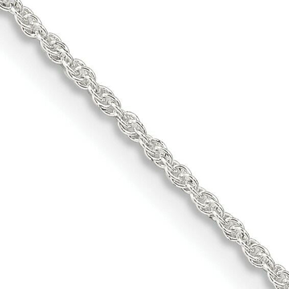 Sterling Silver 1.3mm Loose Rope Chain Necklace 16 Inches 925