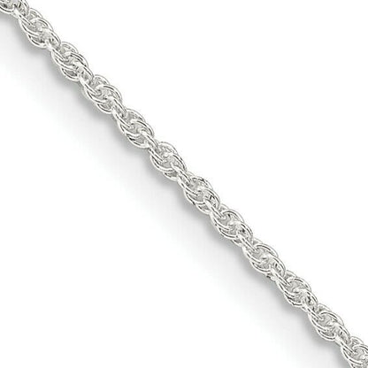 Sterling Silver 1.3mm Loose Rope Chain Necklace 16 Inches 925