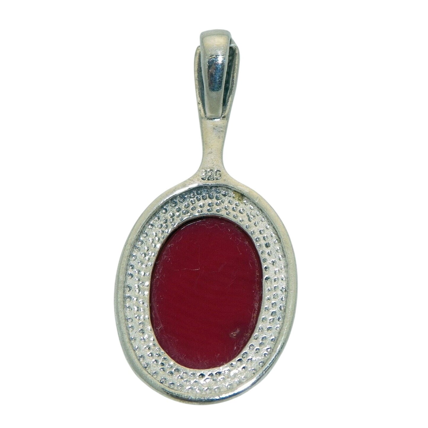 Oval Carnelian Solitaire Pendant Solid .925 Sterling Silver 6.3g 18.24mm Wide X 39.84mm