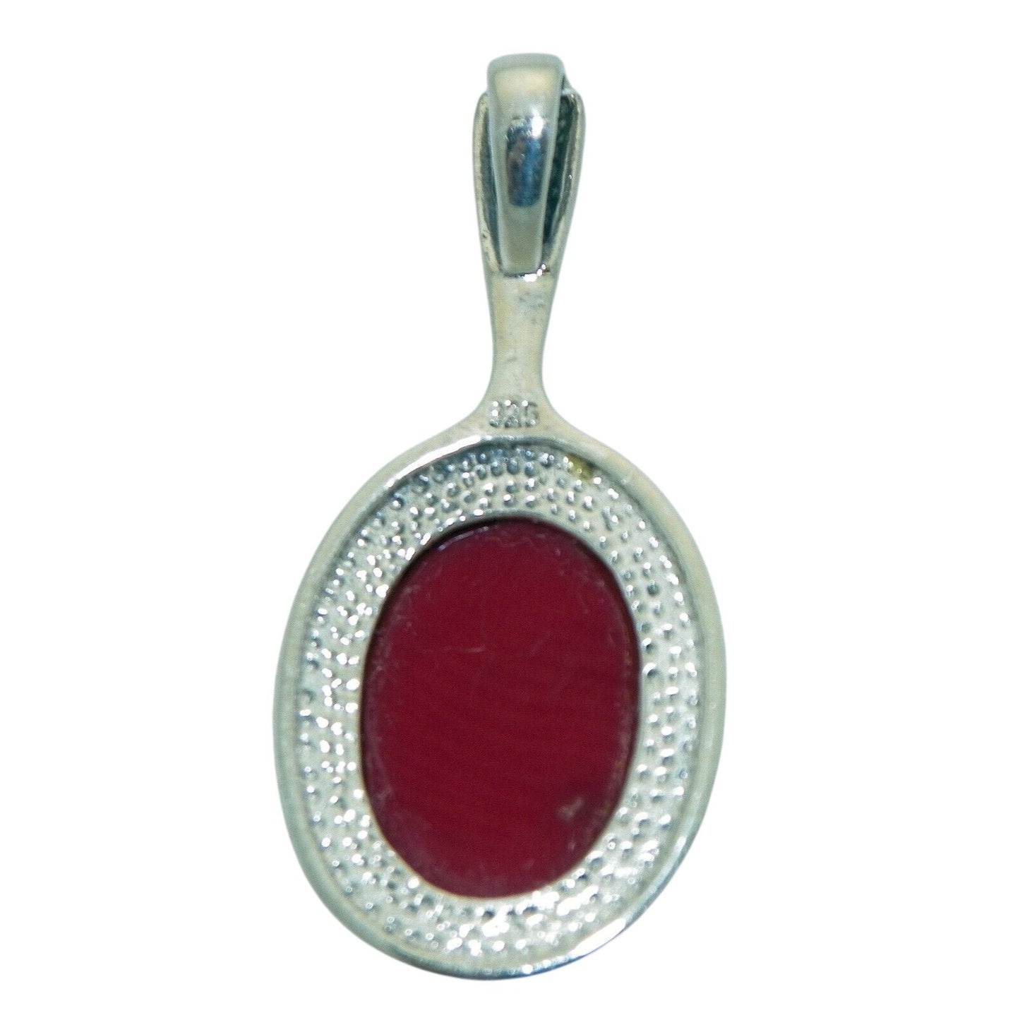 Oval Carnelian Solitaire Pendant Solid .925 Sterling Silver 6.3g 18.24mm Wide X 39.84mm