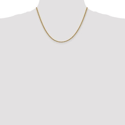 2.5 mm Diamond Cut Rope 18" Chain 10k Yellow Gold