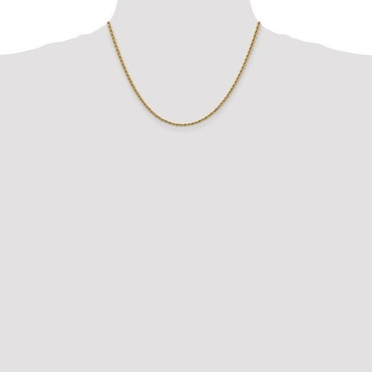 2.5 mm Diamond Cut Rope 18" Chain 10k Yellow Gold